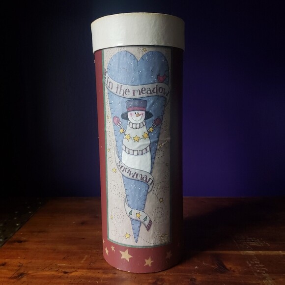 VTG Christmas in the Country Snowman Canister Farmhouse Cottage Grandma Core - Picture 2 of 9